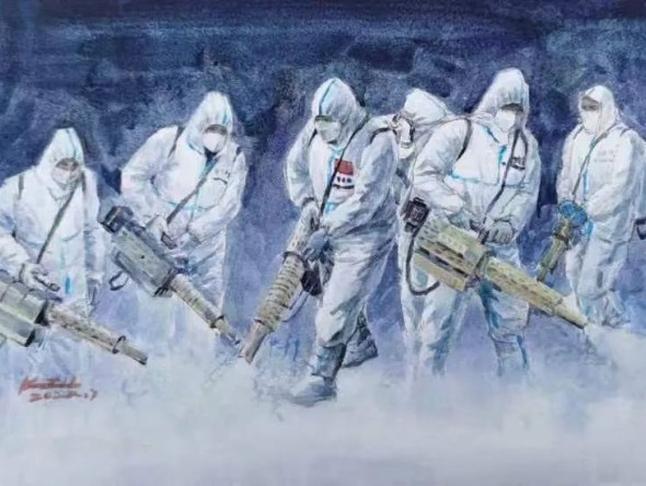 【藝術(shù)戰(zhàn)“疫”】水彩、鋼筆畫組圖